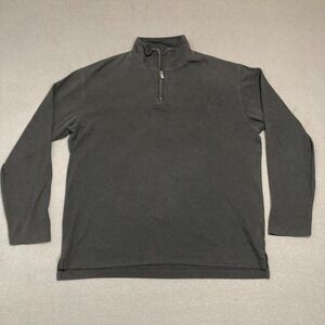 Zegna Sport Men's Medium Dark Gray 1/4 Zip Pullover Cotton Tencell Made in Italy